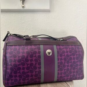 Coach Chealsea Heritage purple leather satchel handbag